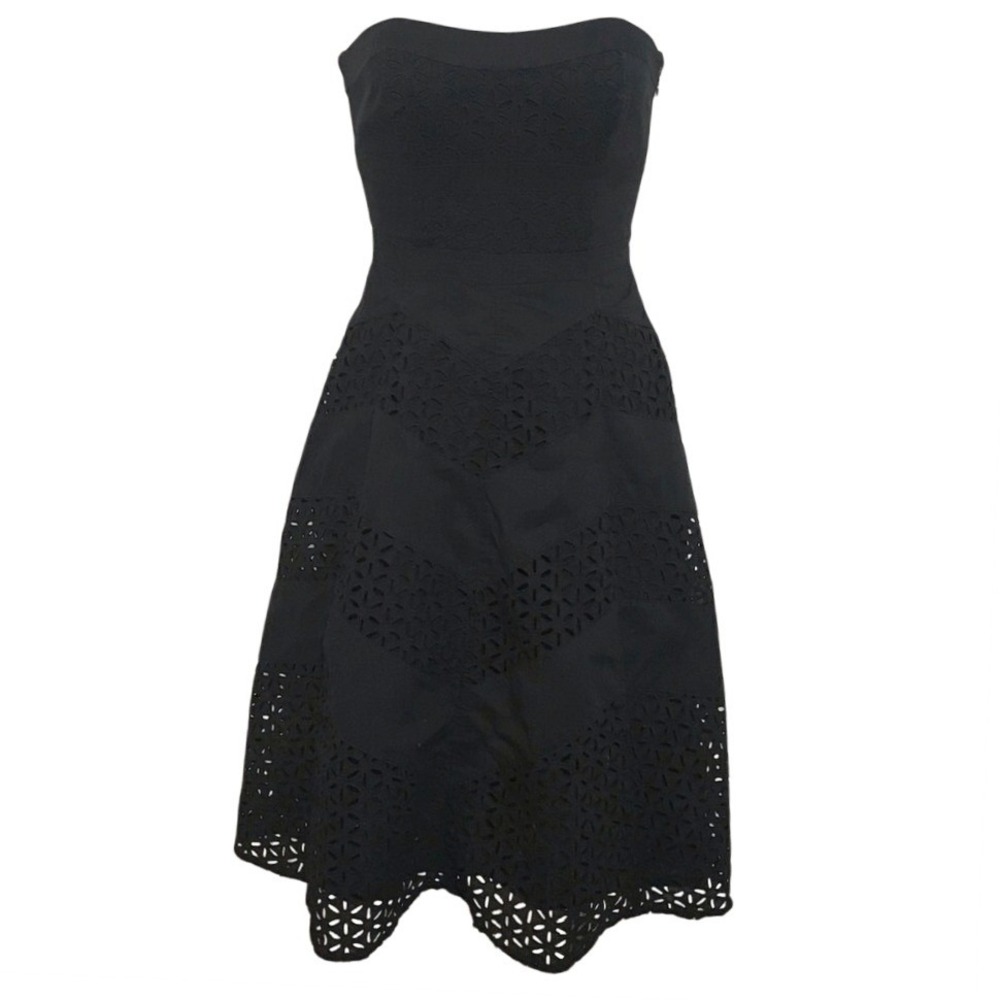 WHITE HOUSE BLACK MARKET BLACK STRAPLESS DRESS